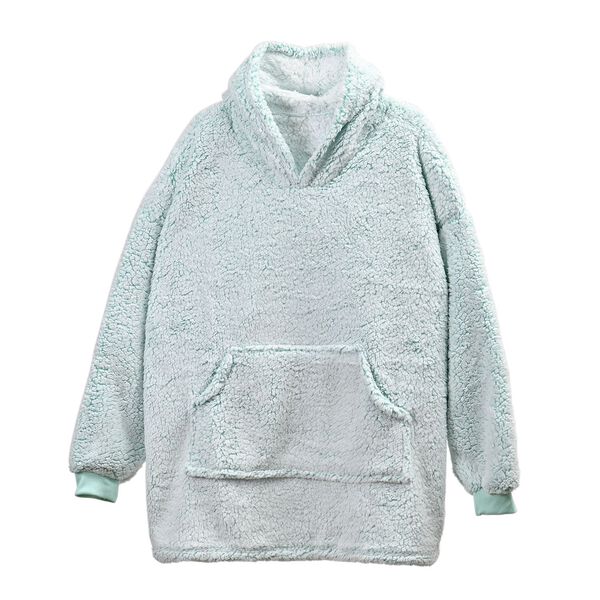 Kuscheliger Sherpa-Hoodie, Einheitsgr&ouml;&szlig;e, hellblau