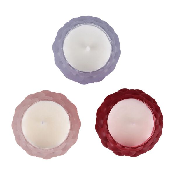 3er Set - Duftkerze Traubenform Schwarzer Granatapfel, Agarholzrose, Franz&ouml;sischer Lavendel, Glas 7.5 x 7 cm image number 5