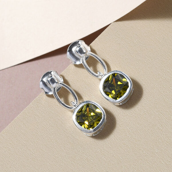 LUSTRO STELLA - Peridot Zirkonia-Ohrringe, 925 Silber, ca. 3,19 ct image number 2