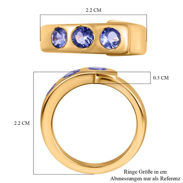 Tansanit Ring 925 Silber vergoldet  ca. 0,83 ct image number 7