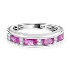 Ilakaka Rosa Saphir (Fissure gefüllt), Weißer Zirkon Ring 925 Silber rhodiniert (Größe 19.00) ca. 1,35 ct