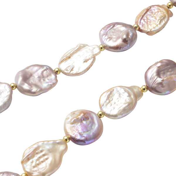 Mehrfarbige Barockperle Halskette ca. 50 cm 925 Silber image number 3