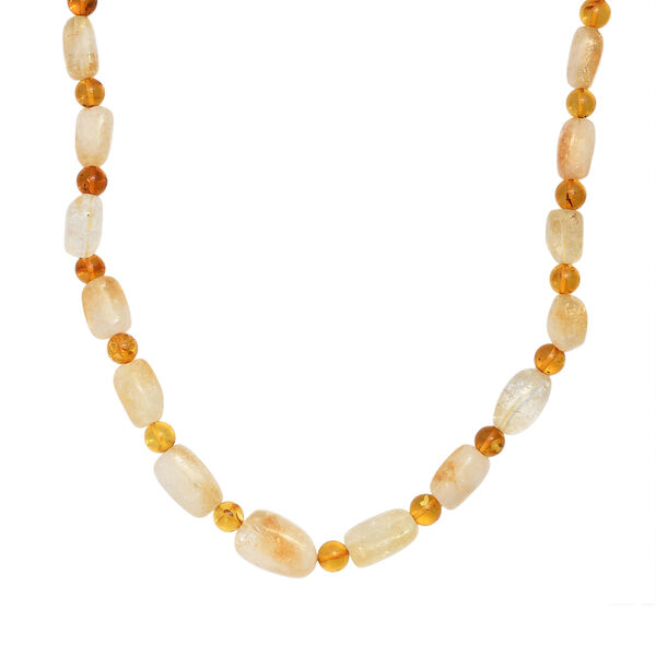EVER TRUE Citrin, Bernstein Halskette ca. 50 cm Nickelfreies Messing image number 0