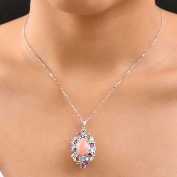 AA Vinicunca-Peruanischer Opal, Himmelblauer Topas Anhänger 925 Silber rhodiniert ca. 8,23 ct. image number 2