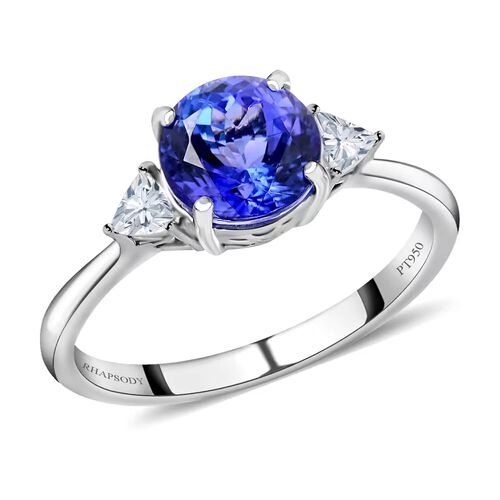 RHAPSODY zertifiziert und geprüft AAAA Tansanit und VS-EF Diamant Ring in 950 Platin- 2,10 ct. image number 0