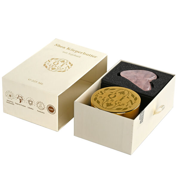 SQIN botanicals Shea K&ouml;rperbutter mit Jojoba&ouml;l inkl. Rosenquarz Gua Sha, 225ml image number 6