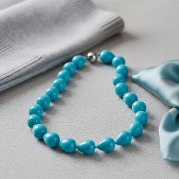 Sleeping Beauty t&uuml;rkisfarbene Tropfen Muschelkernperle 50cm Halskette