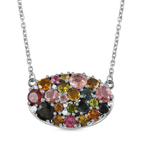 Natürliche Mehrfach-Turmalin und Zirkon-Halskette, 50 cm - 4,21 ct. image number 0
