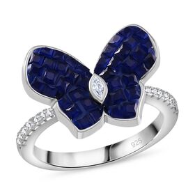 Blauer und weißer Zirkonia Ring