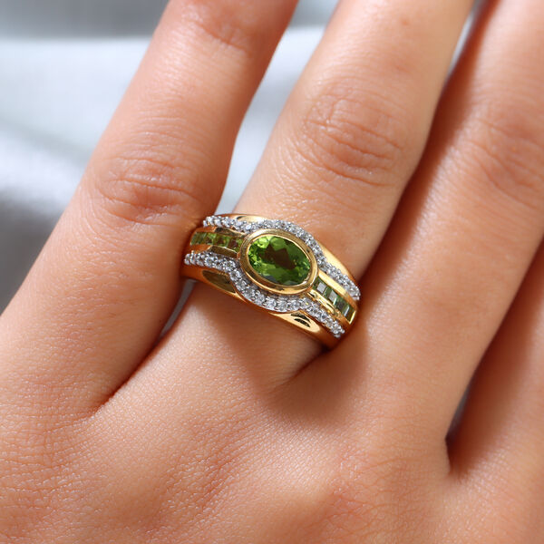 Natürlicher Peridot-Ring, 925 Silber vergoldet  ca. 2,09 ct image number 3