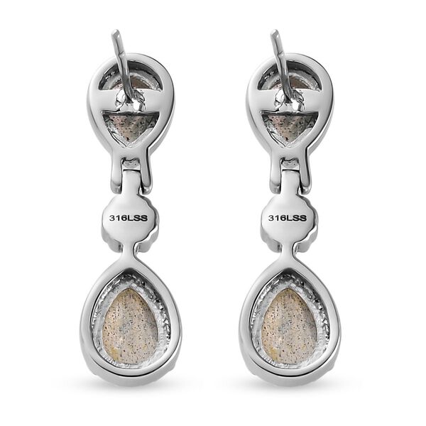 Labradorit-Ohrringe, Edelstahl ca. 4,05 ct image number 5