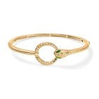 Natürlicher Chromdiopsid, Kanchanaburi Blauer Saphir Armreif ca. 19 cm 925 Silber 750 Gelbgold Vermeil ca. 0,37 ct.