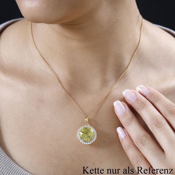 AAA Ouro Verde Quarz und Zirkon Anh&auml;nger - 9,58 ct. image number 3