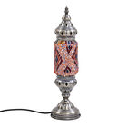 Handgefertigte orientalische Mosaik Glas Tischlampe - Zylinderform, Größe 13x13x40 cm, Orange image number 0