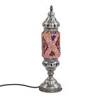 Handgefertigte orientalische Mosaik Glas Tischlampe - Zylinderform, Größe 13x13x40 cm, Orange