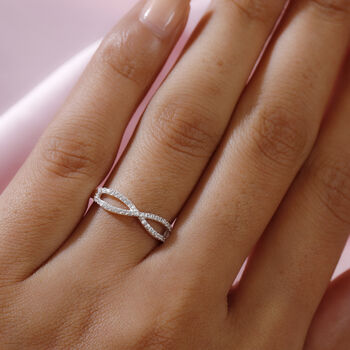 LUSTRO STELLA - Zirkonia-Infinity-Ring in Silber, 0,34 ct.