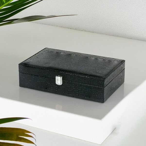 Premium Schmuckbox mit Silberpoliertuch, 32x20x8,7 cm, Schwarz image number 10