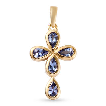 Tansanit Anh&auml;nger 925 Silber vergoldet ca. 1,00 ct