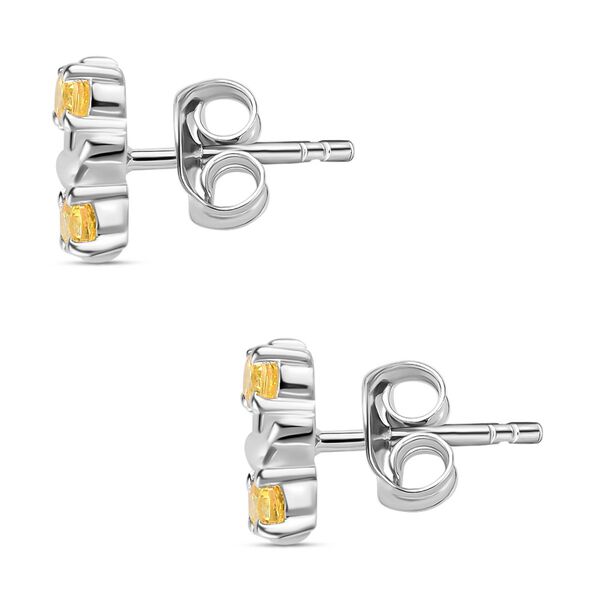 Gelber Zirkonia Ohrringe 925 Silber image number 4