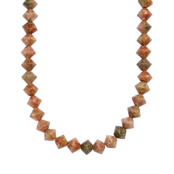 Herbst Jaspis Halskette ca. 50 cm mit 2.5 cm extender, Nickelfreies Messing platiniert ca. 250,00 ct.