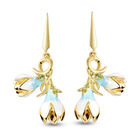 JARDIN-KOLLEKTION - natürliche Peridot und weiß-blaue Emaille-Ohrringe, 925 Silber Gelbgold-Überzug ca. 0,36 ct