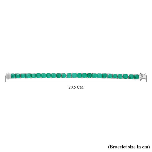 Smaragd-Quarz Triplette Armband ca. 19 cm 925 Silber Rhodiniert ca. 39,58 ct. image number 4