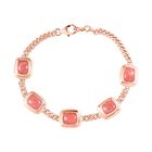 AAA Oregon Sonnenaufgang Pfirsich Opal Armband ca. 18 cm 925 Silber Roségold Vermeil ca. 5,26 ct.