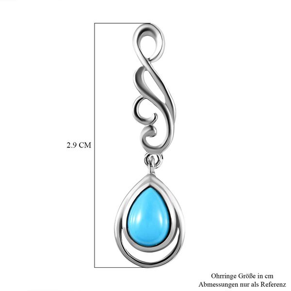 Amerikanischer, nat&uuml;rlicher Sleeping Beauty T&uuml;rkis Ohrringe 925 Silber platiniert ca. 1.32 ct image number 7