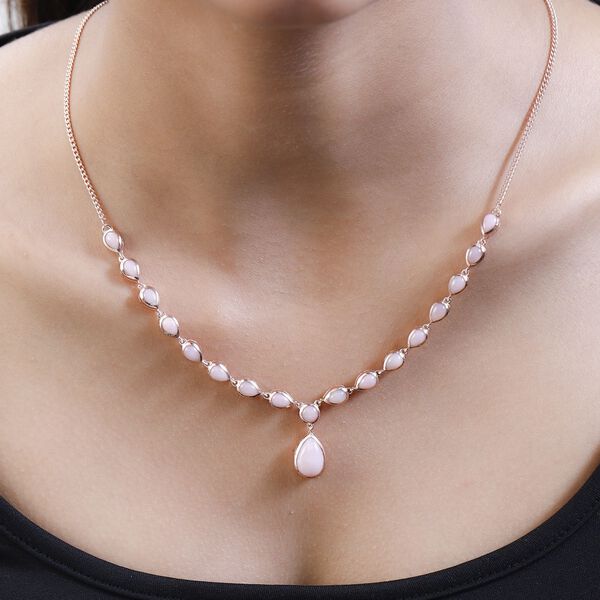 AA rosa Opal Halskette, 45cm - 9,80 ct. image number 2