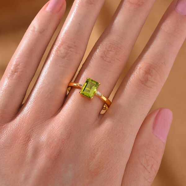 Peridot und Zirkon Ring - 1,78 ct. image number 2