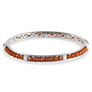 Hessonit Granat-Armreif, 19 cm, Messing platiniert ca. 26,46 ct