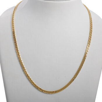 Doppelt geflochtene Gliederkette 50 cm in vergoldetem 925 Silber