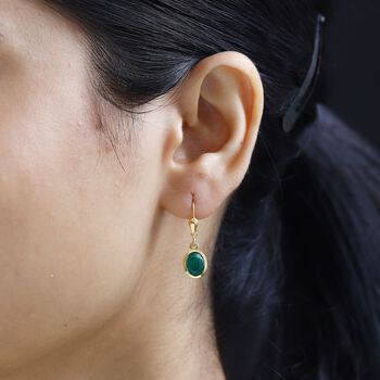 Smaragd Triplett Quarz Ohrringe - 3,07 ct.