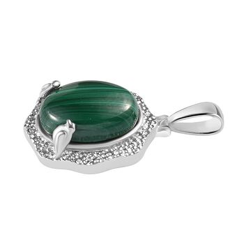 Malachit Anh&auml;nger  Edelstahl ca. 20.65 ct