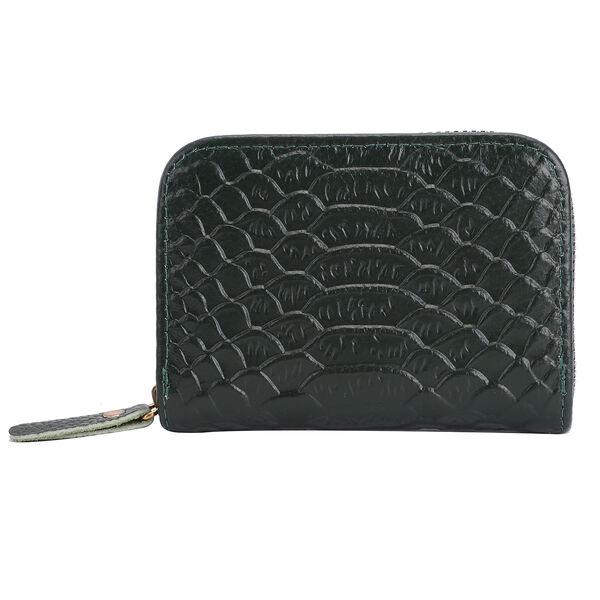 Geldbörse aus 100% echtem Leder, Größe: 11x7,5 cm, Dunkelgrün image number 4