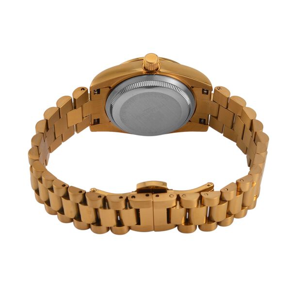 William Hunt - Moissanit-Akzentuhr, Schweizer Uhrwerk, Mineralglas und 5ATM Wasserresistenz, Edelstahl-Armband, goldfarben image number 7