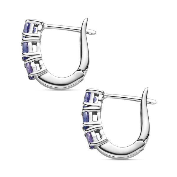 Tansanit Trilogie Huggie Ohrringe - 1,10 ct. image number 4