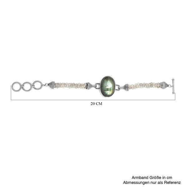 Labradorit Armband ca. 19 cm Edelstahl ca. 51,68 ct image number 5