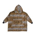 Flauschiger Flanell Hoodie mit großer Tasche, 96x89cm, leopardmuster