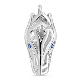 Royal Bali - Drachen Anhänger mit Blauer Saphir, 925 Silber