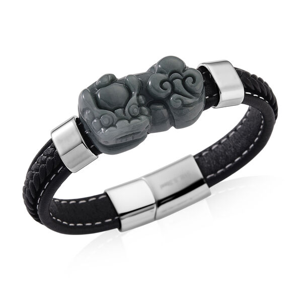 Jade Armband ca. 19 cm 316L Edelstahl (10-15 Werktage Lieferzeit) ca. 125.00 ct