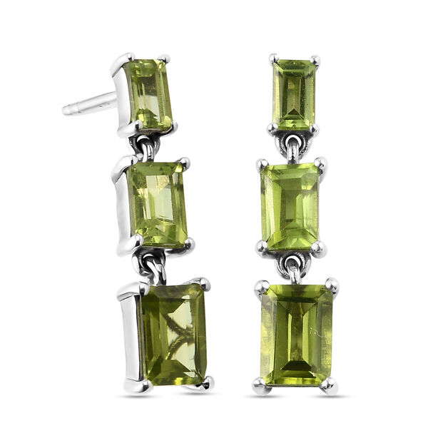 Nat&uuml;rlicher Peridot Tropfen-Ohrh&auml;nger, 925 Silber platiniert ca. 4,02 ct&nbsp; image number 4