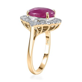LUXURIANT DIAMOND - AAA Burmesischer Rubin, Lab Grown Diamant Ring 417 Gold (Gr&ouml;&szlig;e 16.50) ca. 5,50 ct