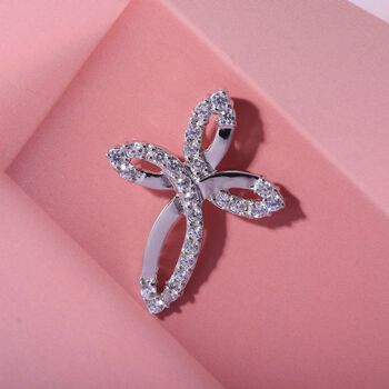 LUSTRO STELLA - Wei&szlig;er Zirkonia Anh&auml;nger, 925 Silber rhodiniert