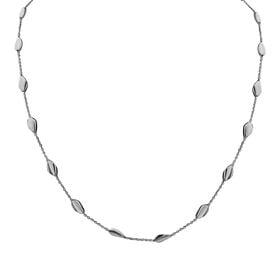 Barrel Bead Kette in rhodiniertem Silber