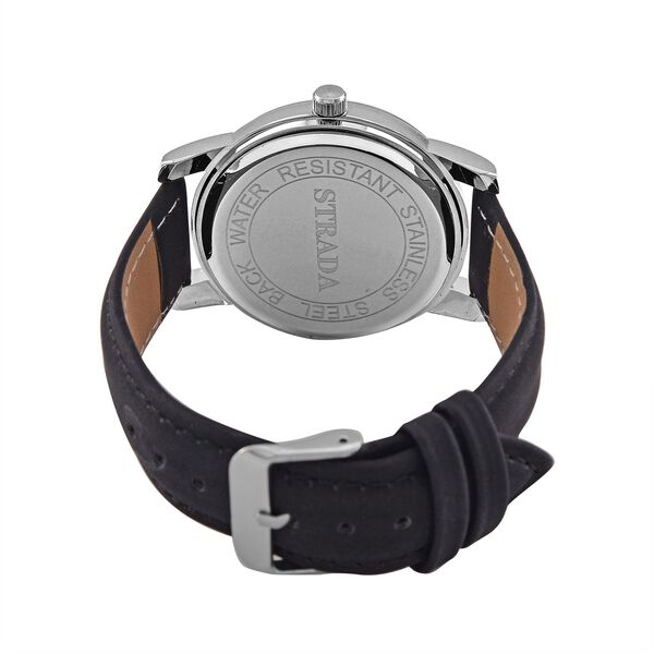 STRADA - Japanisches Uhrwerk, Weißer Kristall schwarzer Uhr, 23.5 cm, Silber image number 7