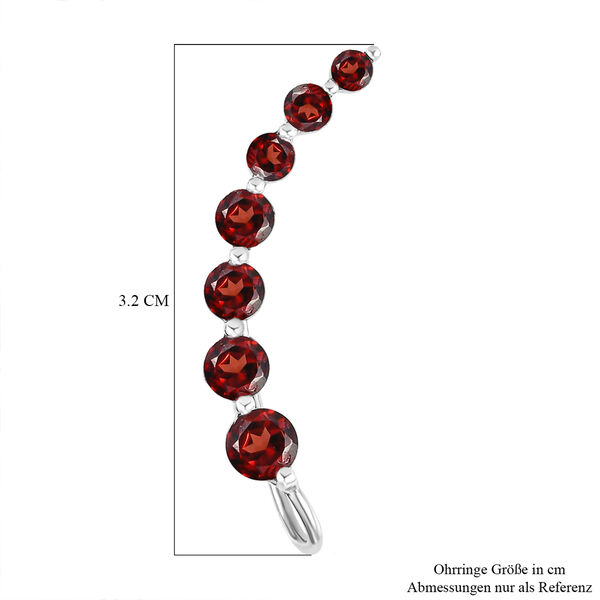Rote Granat-Ohrringe, 925 Silber platiniert ca. 3.40 ct image number 6