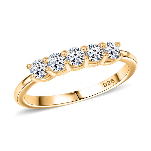 LUXURIANT DIAMOND - Lab Grown Diamant SI-GH Ring 925 Silber 750 Gelbgold Vermeil (Größe 20.00) ca. 0.50 ct image number 3