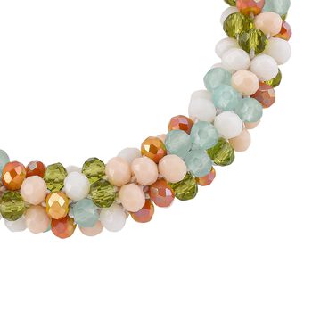 Mehrfarbiges Pfirsich Kristall flexibles Armband