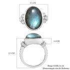 Labradorit und Zirkon-Ring, 925 Silber platiniert  ca. 10,74 ct image number 6